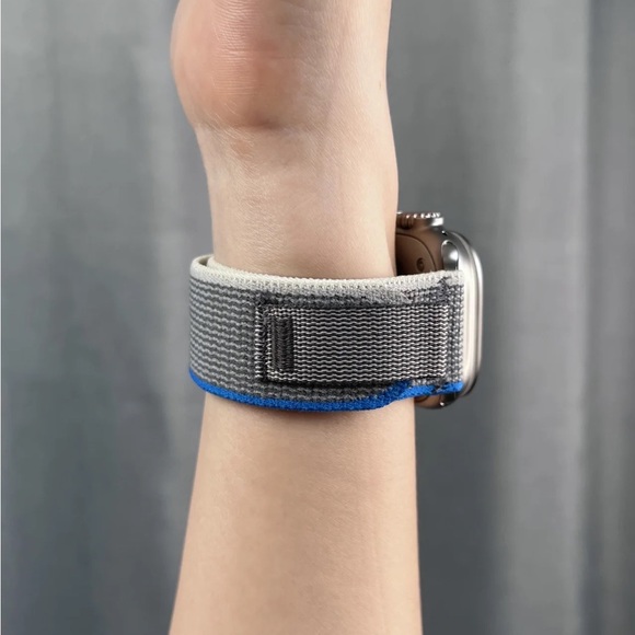 NEW GRAY-BLUE Velcro Loop Strap for Apple Watch - Picture 3 of 8